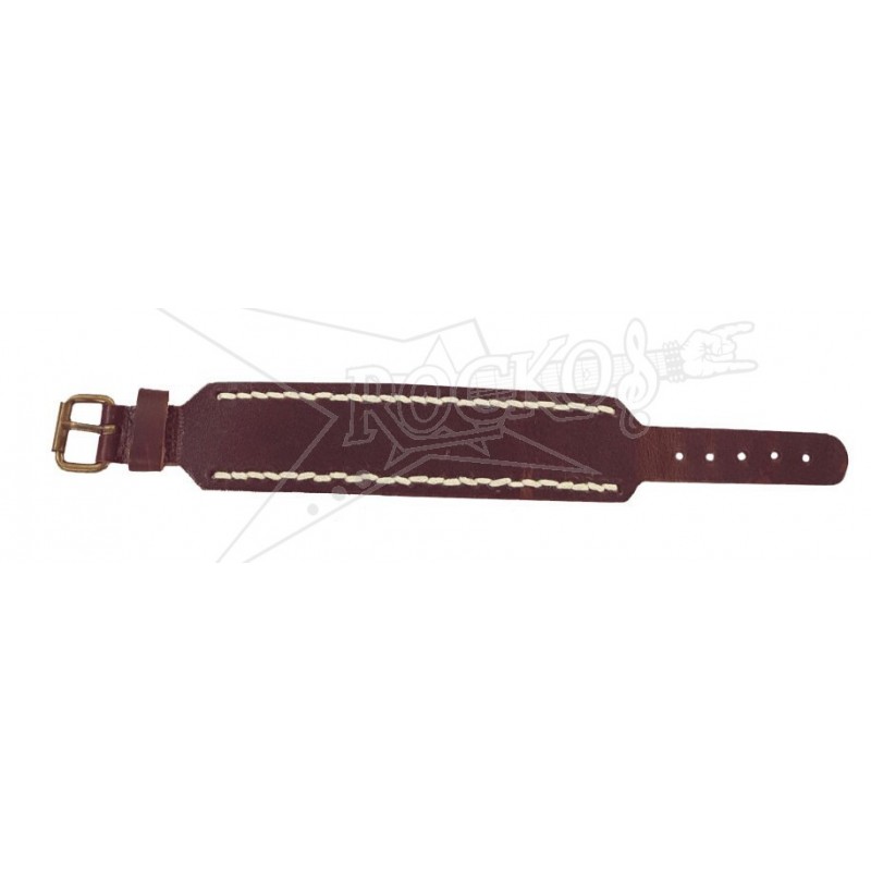 Bracelet - Brown Leather - (Stiched Borders)