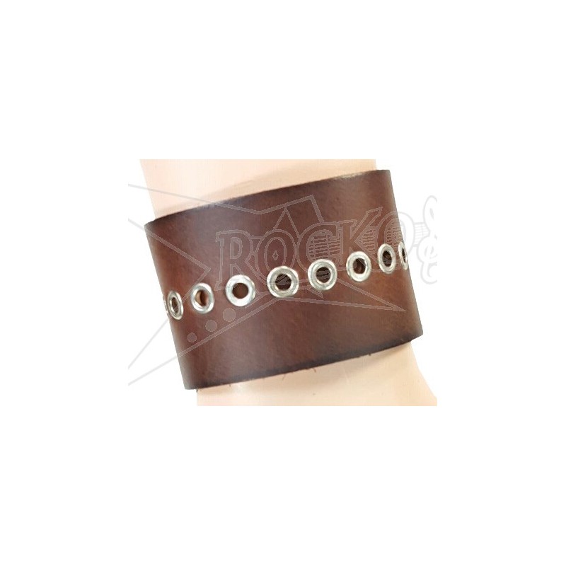 Brown Leather Bracelet (Multi Eyelet)