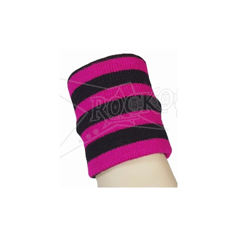 Pink & Black Striped - Wristband Sweatband