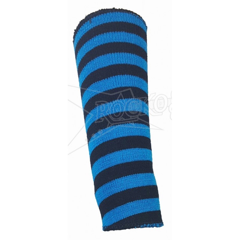 Black & Sky Blue Striped (Long Cuff) - Arm Sweatband
