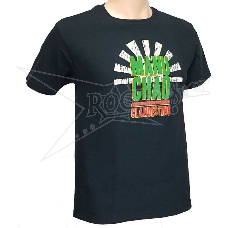 MANU CHAO (Printed) Black T-Shirt
