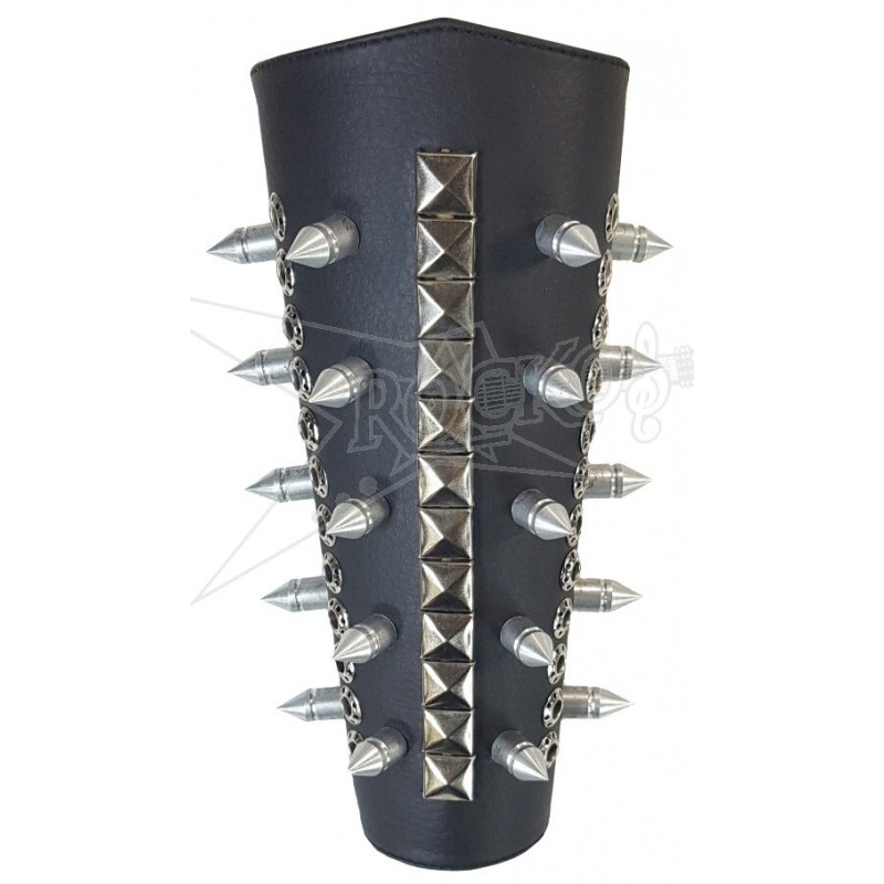 Arm Band -Black Leather- (Pyramids Studs, Spikes, & Eyelets)