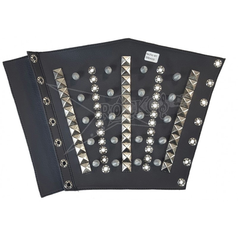 Arm Band -Black Leather- (Pyramids Studs, Spikes, & Eyelets)