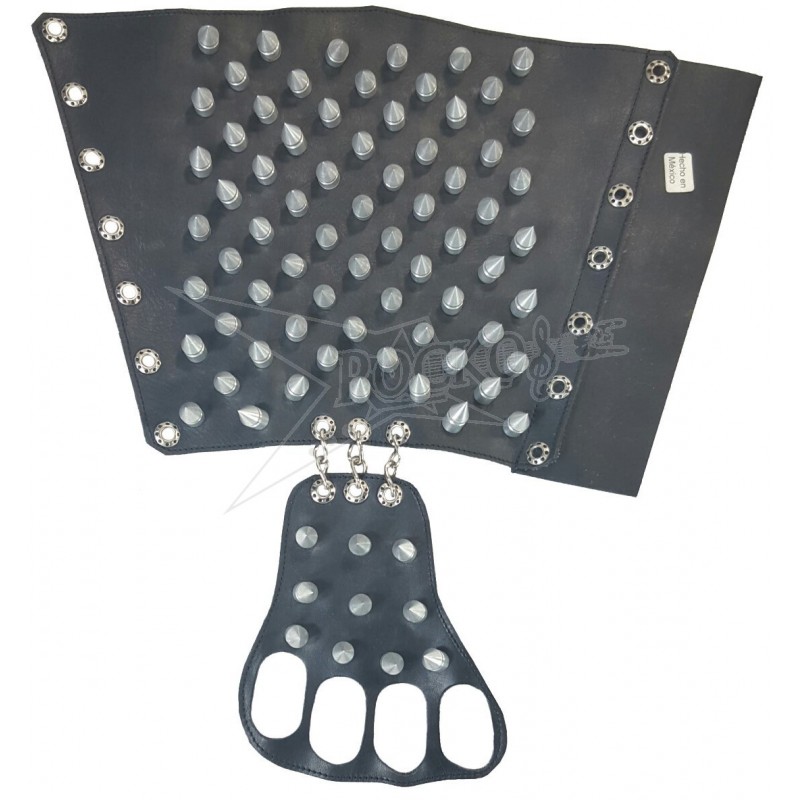 Arm & Mid Hand Band -Black Leather- (Spike Studs)