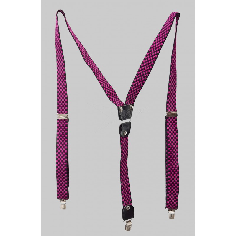 Black and Purple Squares Suspenders