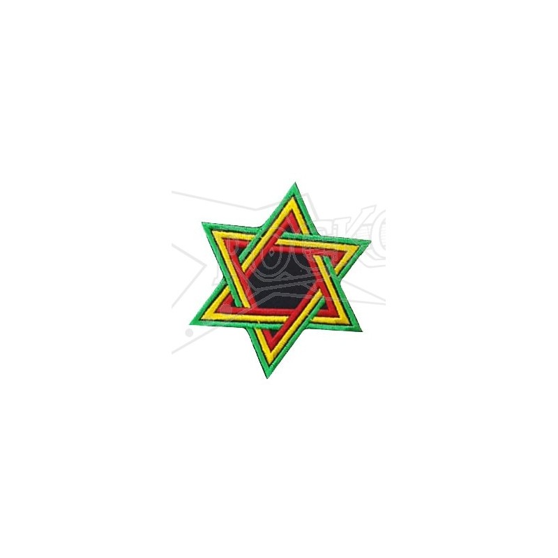 Rasta Star Embroidered Adhesive Patch